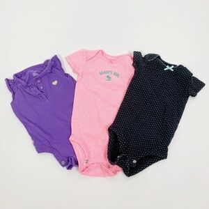 Lot of 3 Baby Girl 6 Month Onesies/One-Pieces